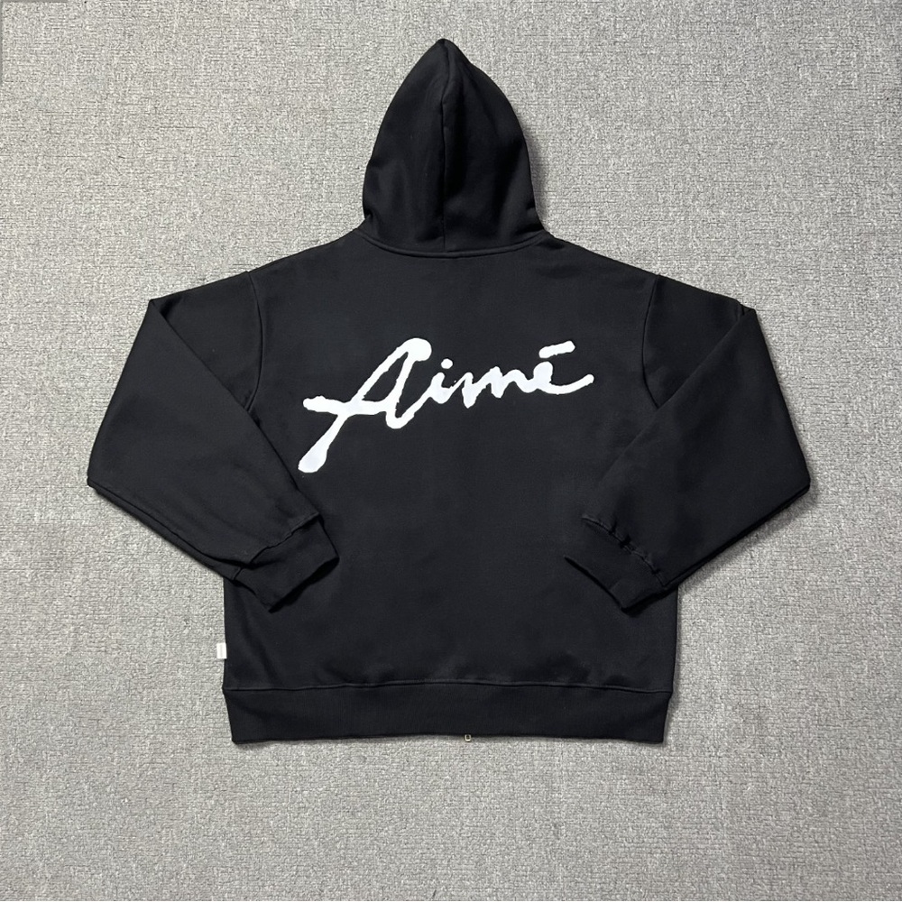 Aime Leon Dore Black Zip-Up Hoodie with White DoveGraphics - Picture 3 of 10